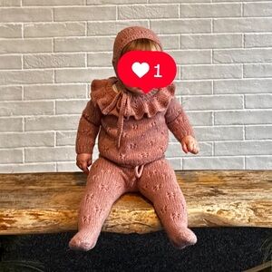 Knitted merino 3-piece set